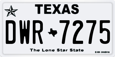TX license plate DWR7275