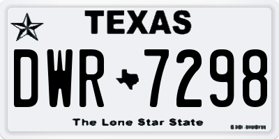 TX license plate DWR7298
