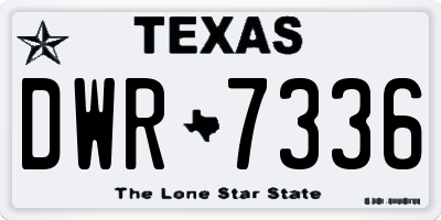 TX license plate DWR7336