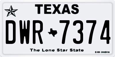 TX license plate DWR7374