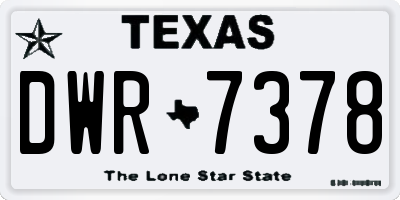 TX license plate DWR7378