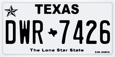 TX license plate DWR7426