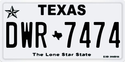 TX license plate DWR7474