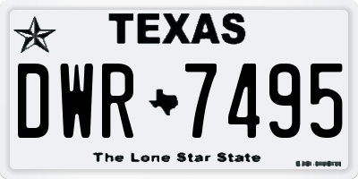 TX license plate DWR7495