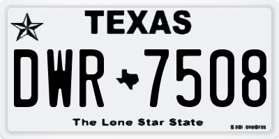 TX license plate DWR7508