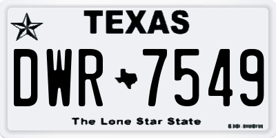 TX license plate DWR7549