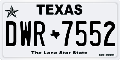 TX license plate DWR7552