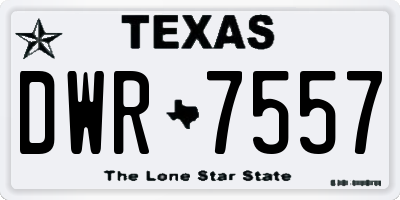 TX license plate DWR7557