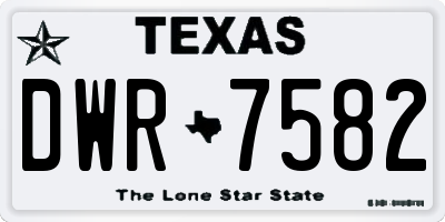 TX license plate DWR7582