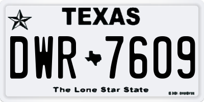 TX license plate DWR7609