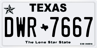 TX license plate DWR7667