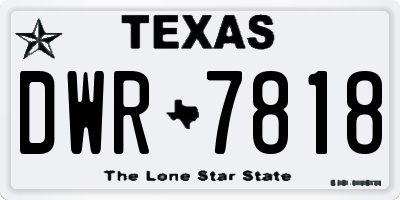 TX license plate DWR7818