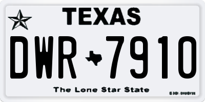 TX license plate DWR7910