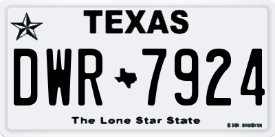 TX license plate DWR7924