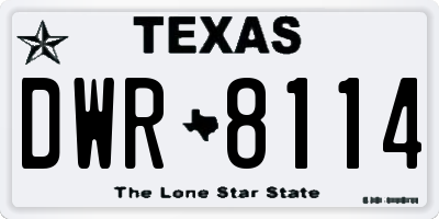 TX license plate DWR8114