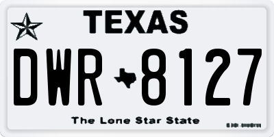 TX license plate DWR8127