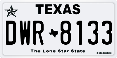 TX license plate DWR8133