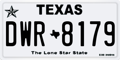 TX license plate DWR8179