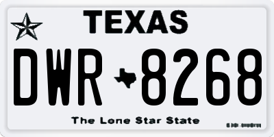 TX license plate DWR8268