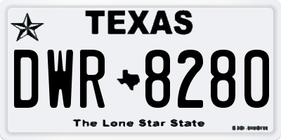 TX license plate DWR8280