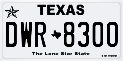 TX license plate DWR8300
