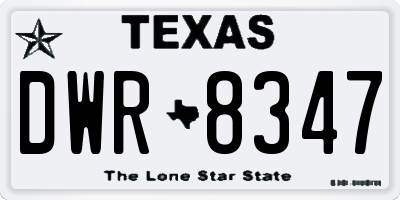 TX license plate DWR8347