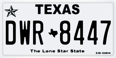 TX license plate DWR8447