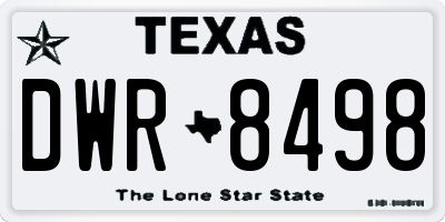 TX license plate DWR8498