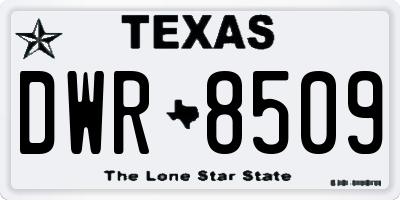 TX license plate DWR8509