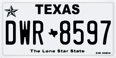 TX license plate DWR8597