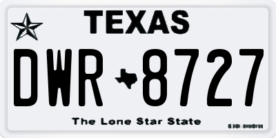 TX license plate DWR8727