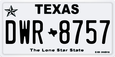 TX license plate DWR8757
