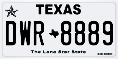 TX license plate DWR8889