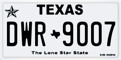 TX license plate DWR9007