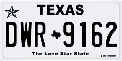TX license plate DWR9162