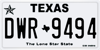 TX license plate DWR9494