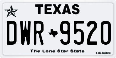 TX license plate DWR9520