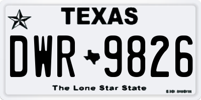 TX license plate DWR9826