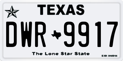 TX license plate DWR9917