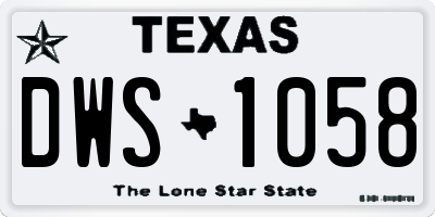 TX license plate DWS1058