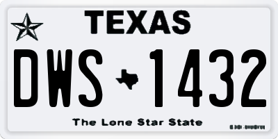 TX license plate DWS1432