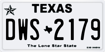 TX license plate DWS2179