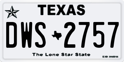 TX license plate DWS2757