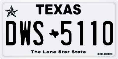 TX license plate DWS5110
