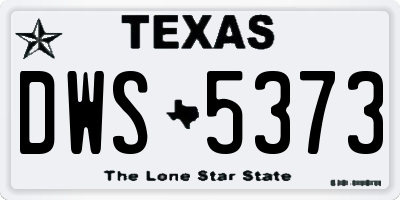 TX license plate DWS5373
