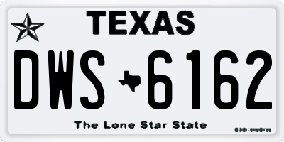 TX license plate DWS6162