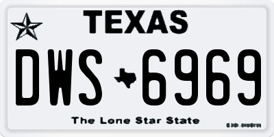 TX license plate DWS6969