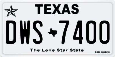 TX license plate DWS7400