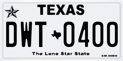 TX license plate DWT0400