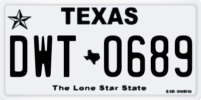 TX license plate DWT0689